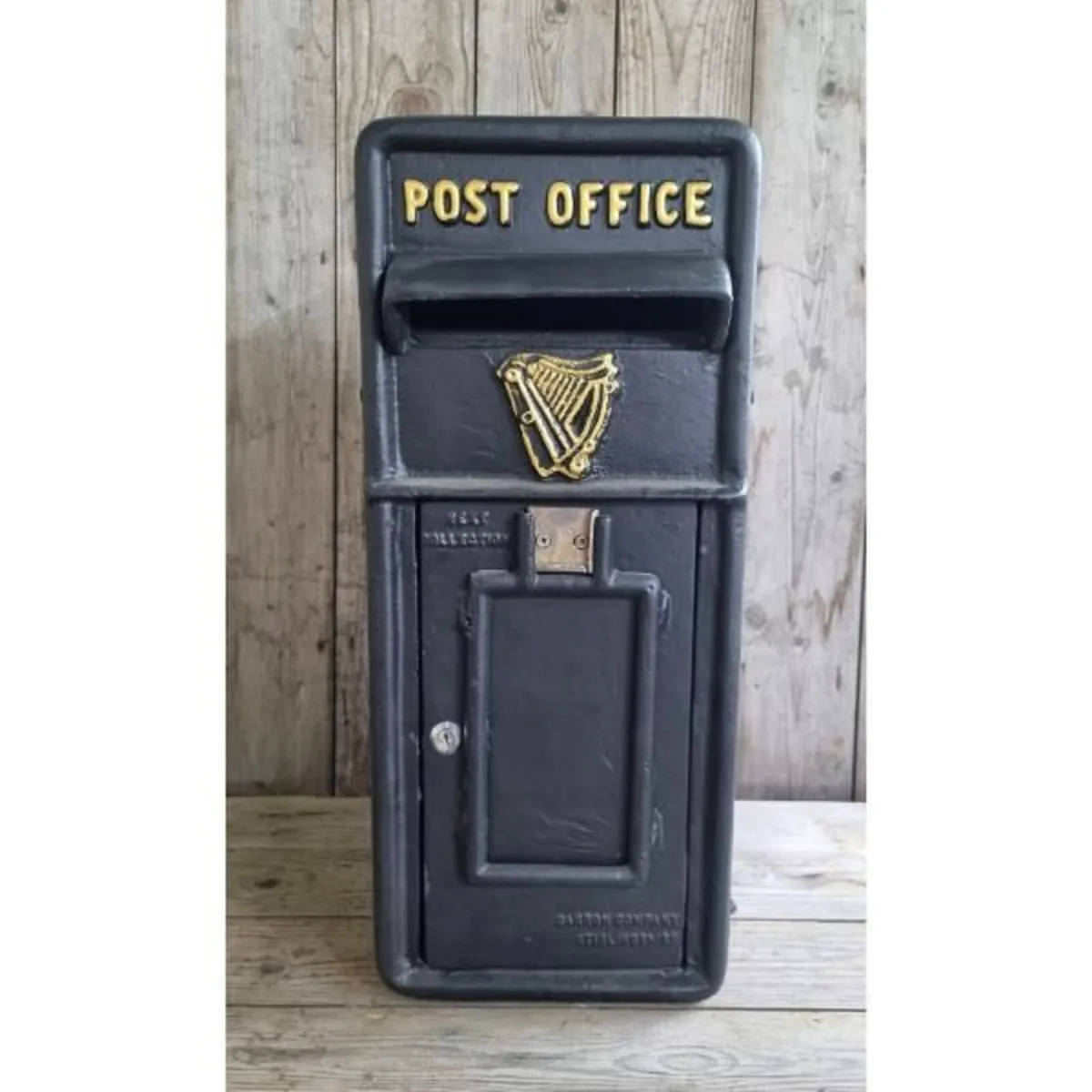 Cast Iron Post Box Large Big Harp Black CH R MB04 - Image 2