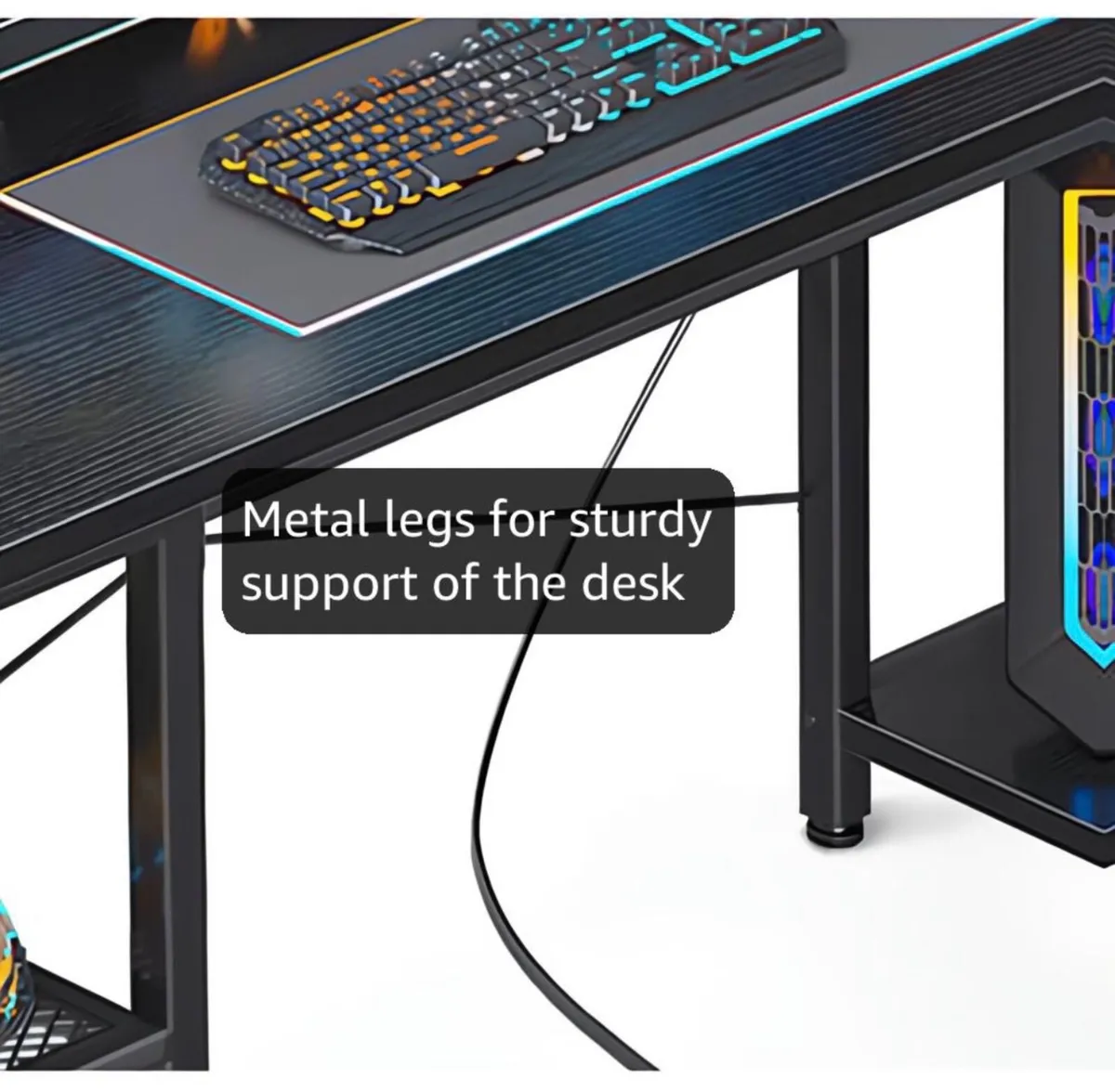 L Shaped Gaming Desk, 150 x 102 cm Reversible Comp - Image 2
