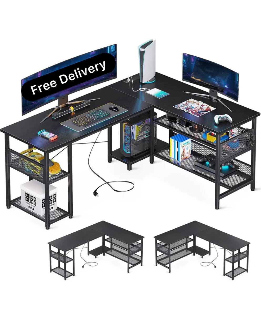L Shaped Gaming Desk, 150 x 102 cm Reversible Comp - Image 1