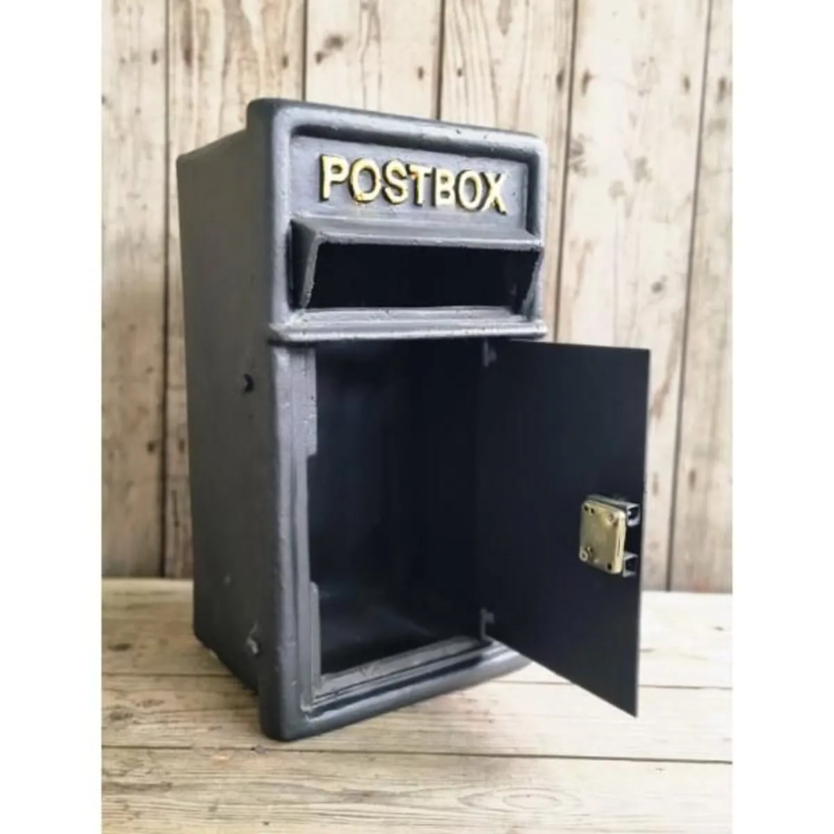 Post Box Small Cast Iron Black Insert CH R MB10 B - Image 2