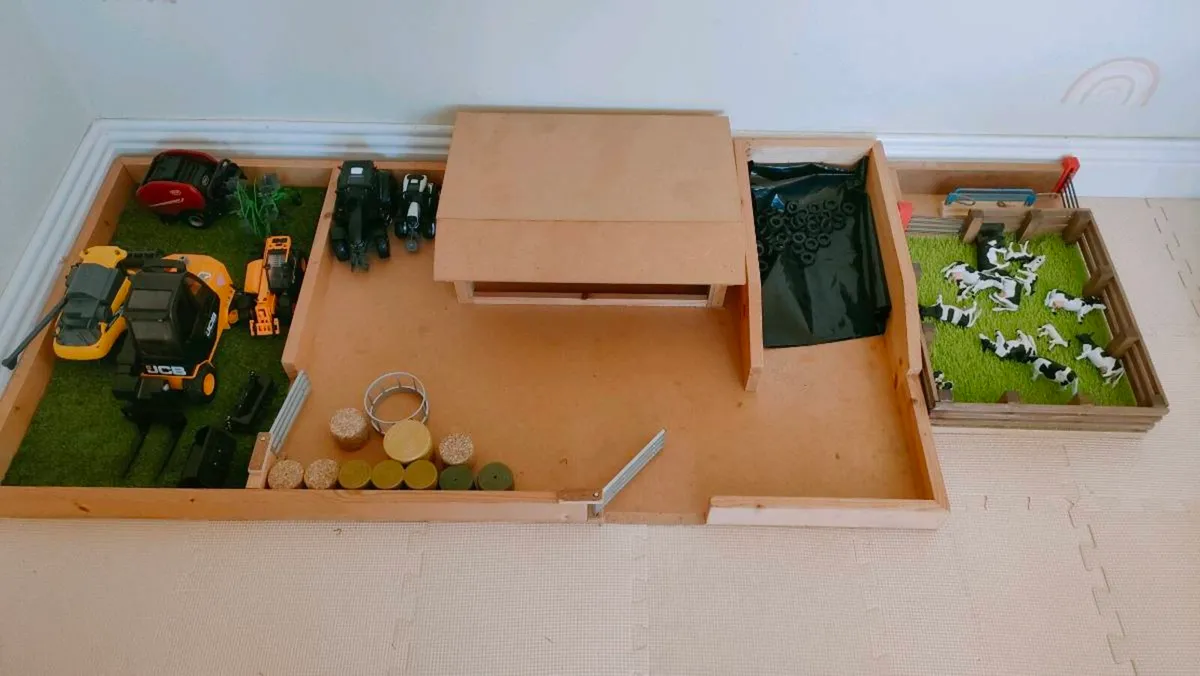 Kids play farm