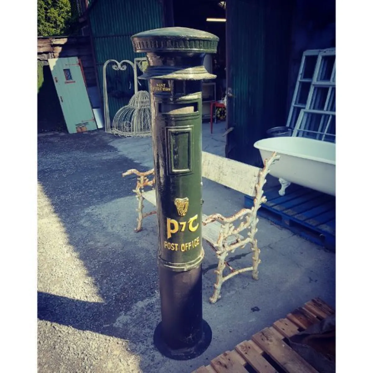 Tall Cast Iron Post Box CH-R1789B - Image 3