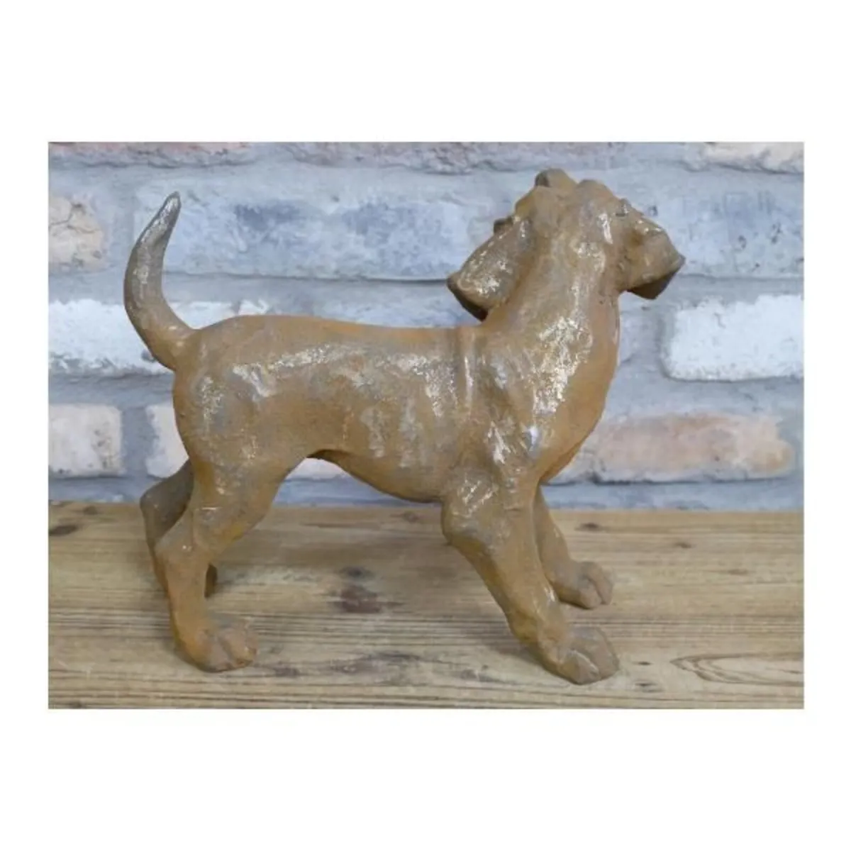 Rusty Cast Iron D0g Small Tail Up D11215 - Image 3