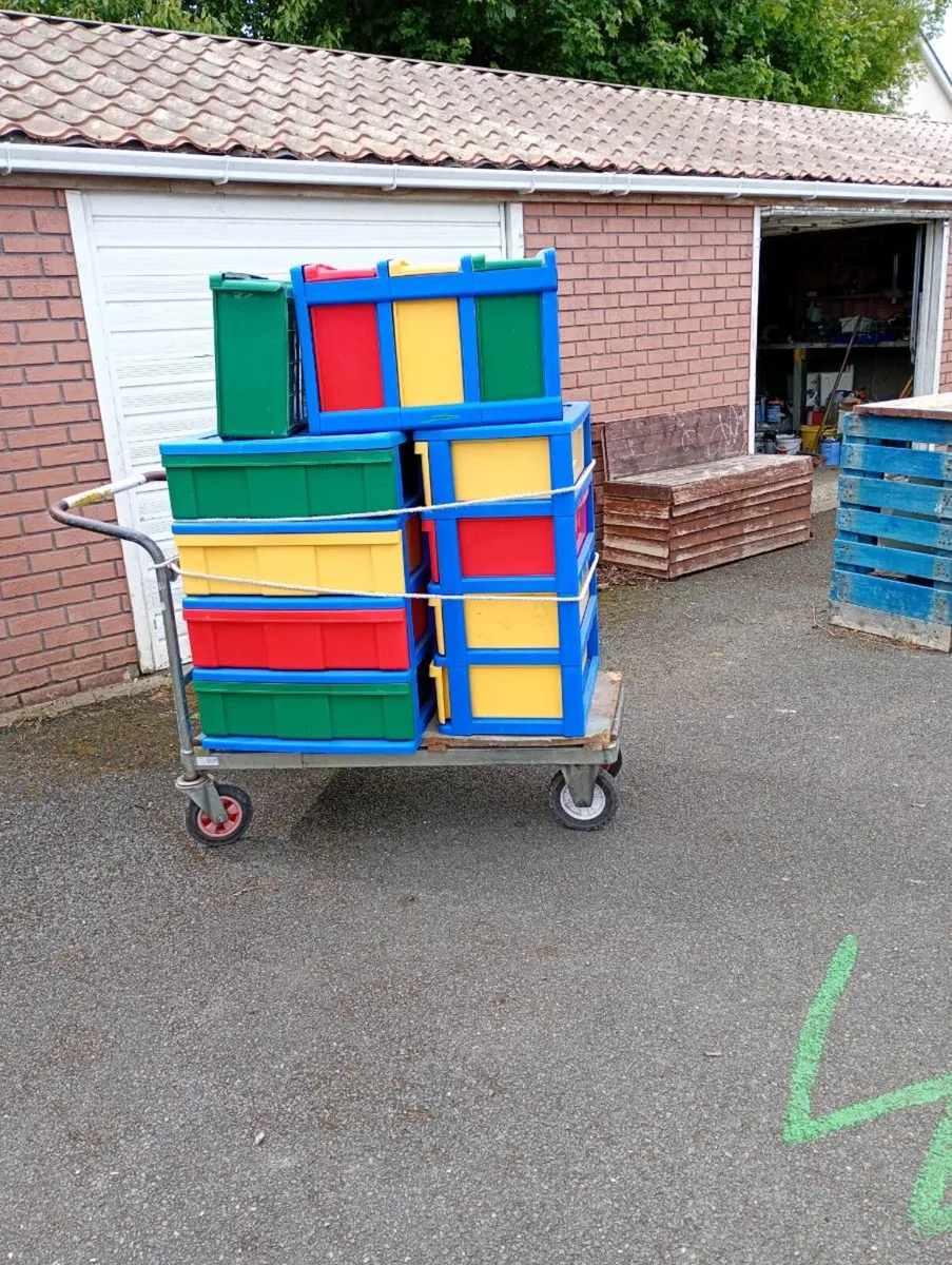 Plastic Storage Boxes and shelf - Image 1