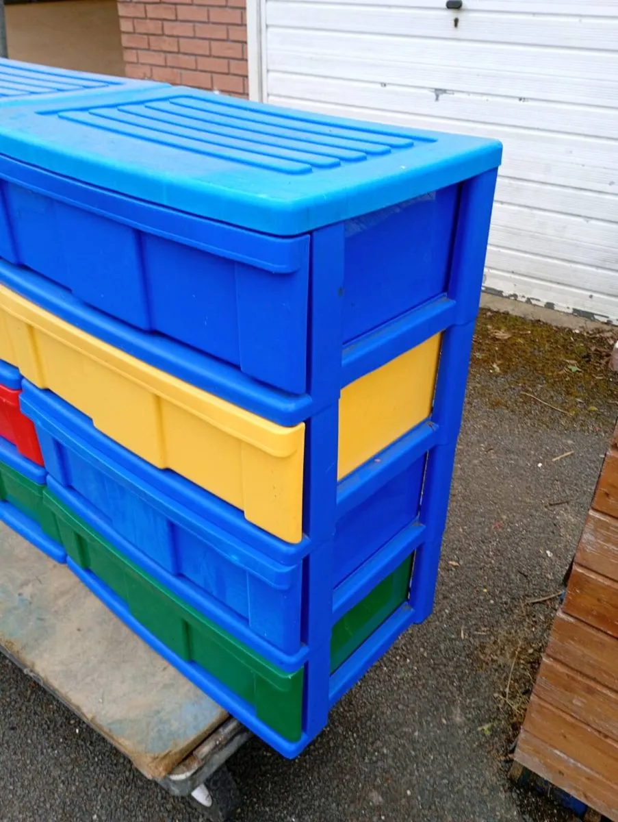 Plastic Storage Boxes and shelf - Image 2