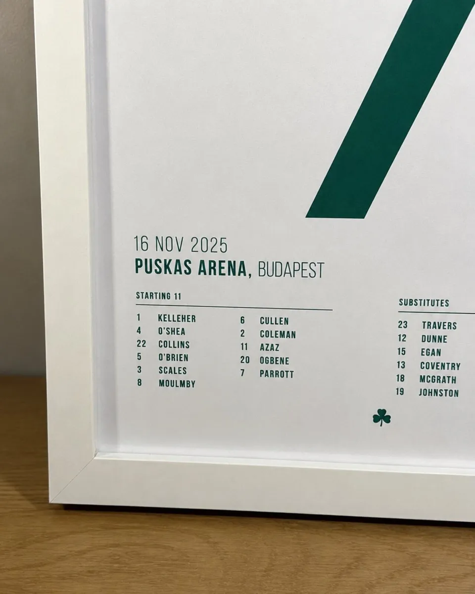 Framed Troy Parrott Ireland Football Print COYBIG - Image 3