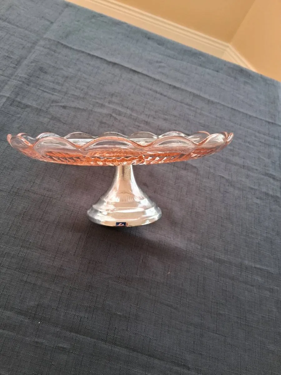 Pink Glass Colour Cake Stand - Image 3