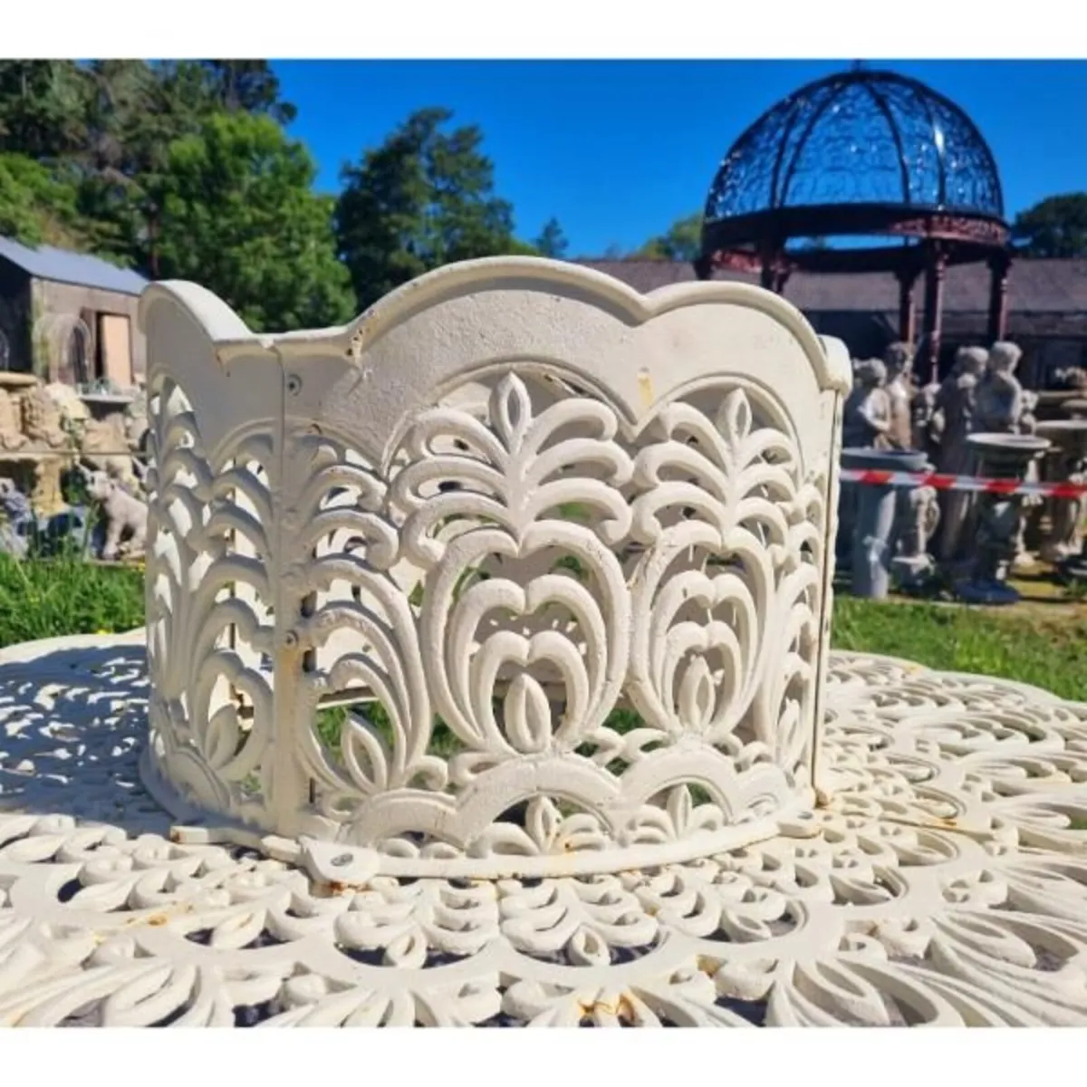 Cast Iron Tree Bench White CH-717-W - Image 3