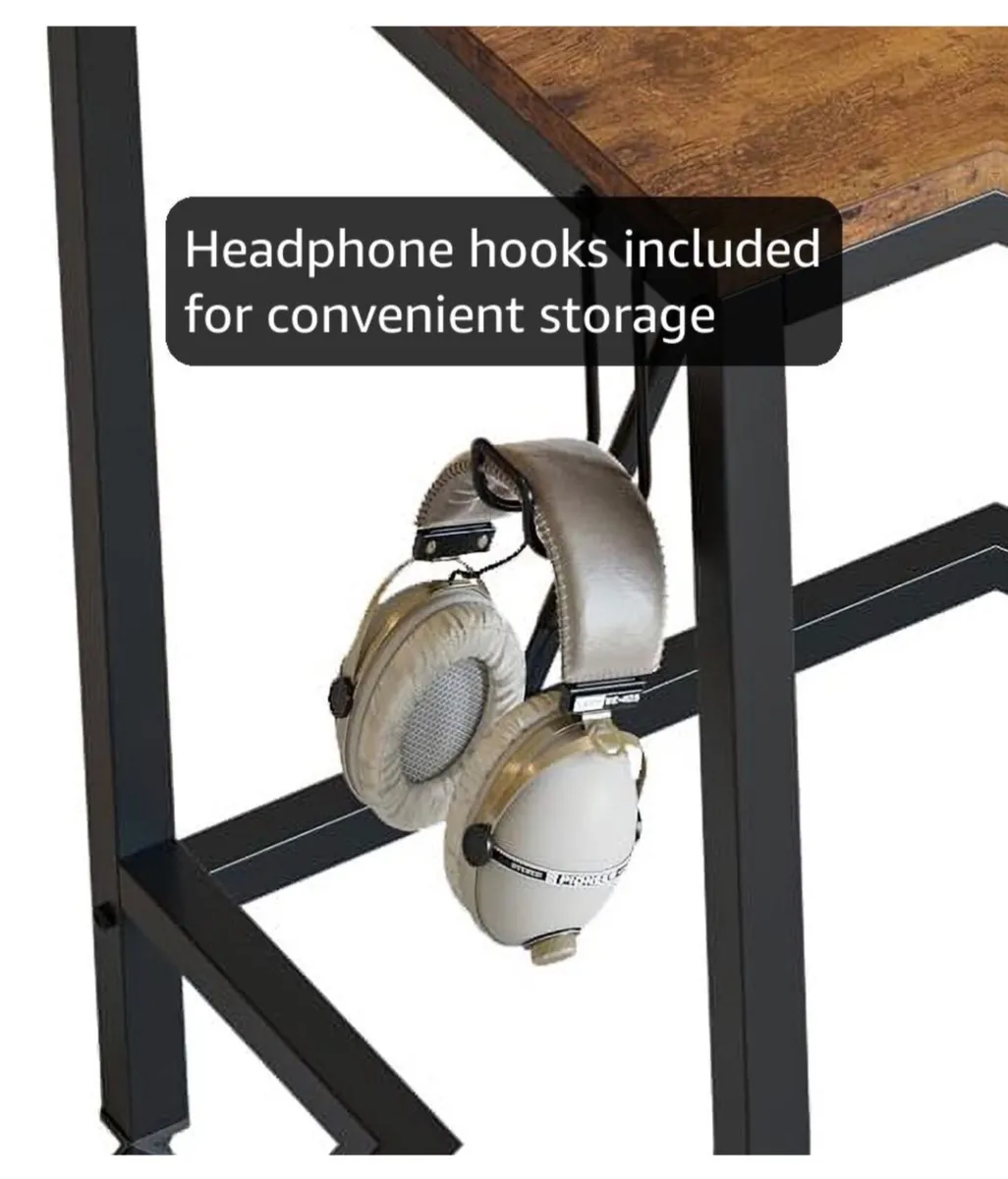 132.5CM L-Shaped Desk with 3 Power Outlets & 2 USB - Image 4