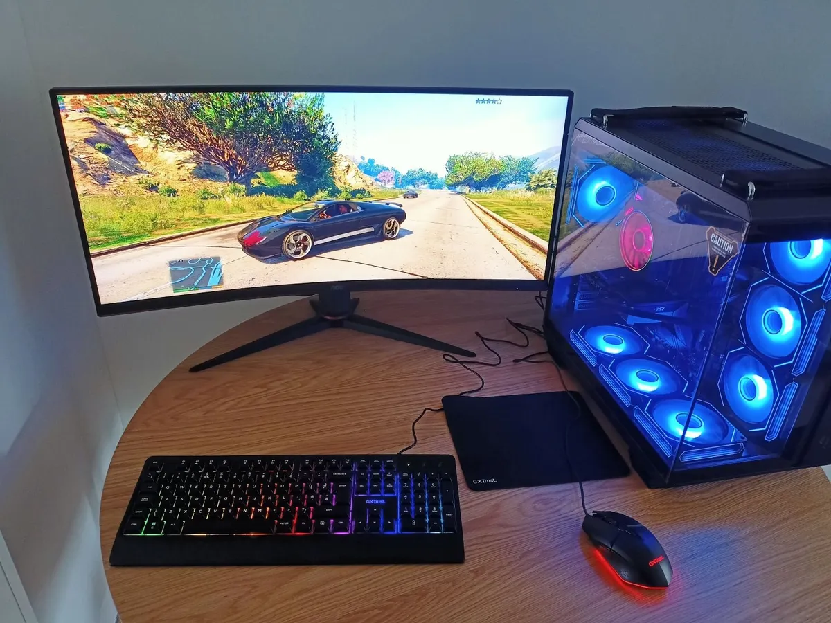 Gaming PC Full setup with monitor mouse keyboard - Image 3