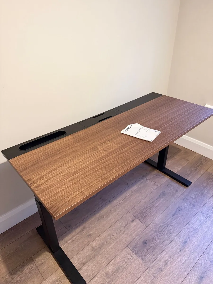 MITTZON Desk – Walnut/Black - Image 1