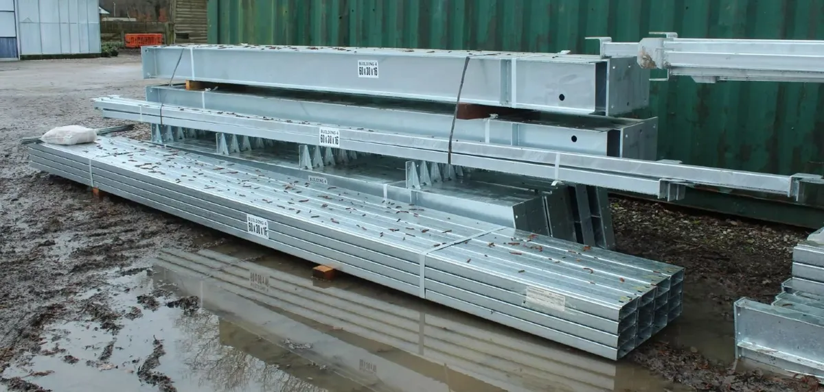 Unused 60' x 30' x 16' Fully Galvanised Steel Port - Image 2