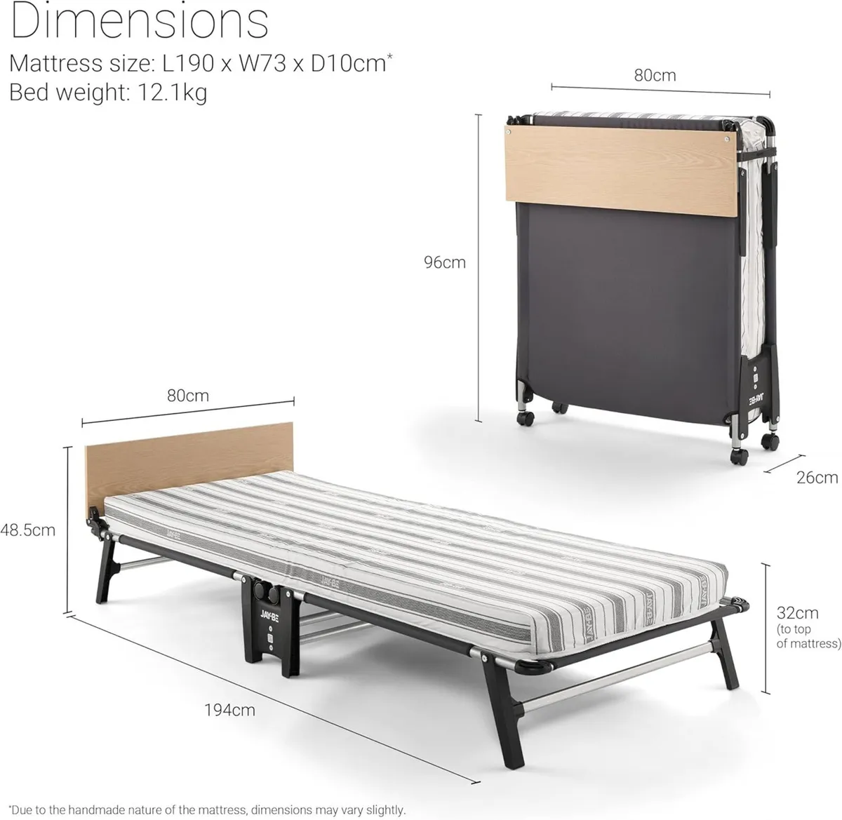 QE80 Quick Folding Bed with Comfort Mattress - Image 3