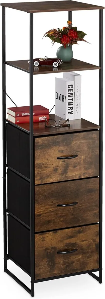 Shelf 3 Drawers Shelves Vintage Look Industrial - Image 1
