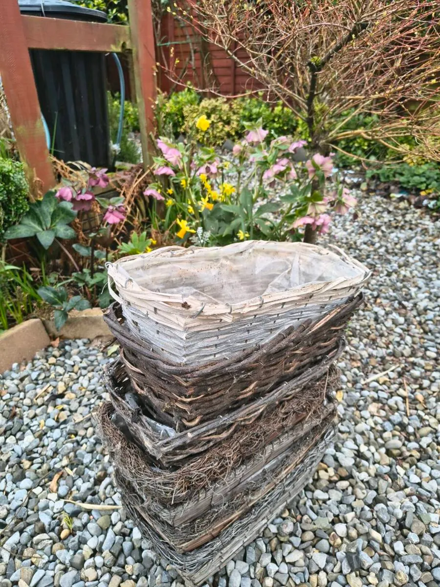 Six wicker window boxes - Image 2