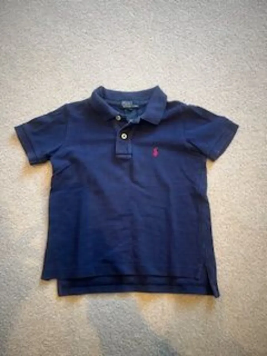 Ralph Lauren Navy Polo Tshirt age 4-5 - Image 2