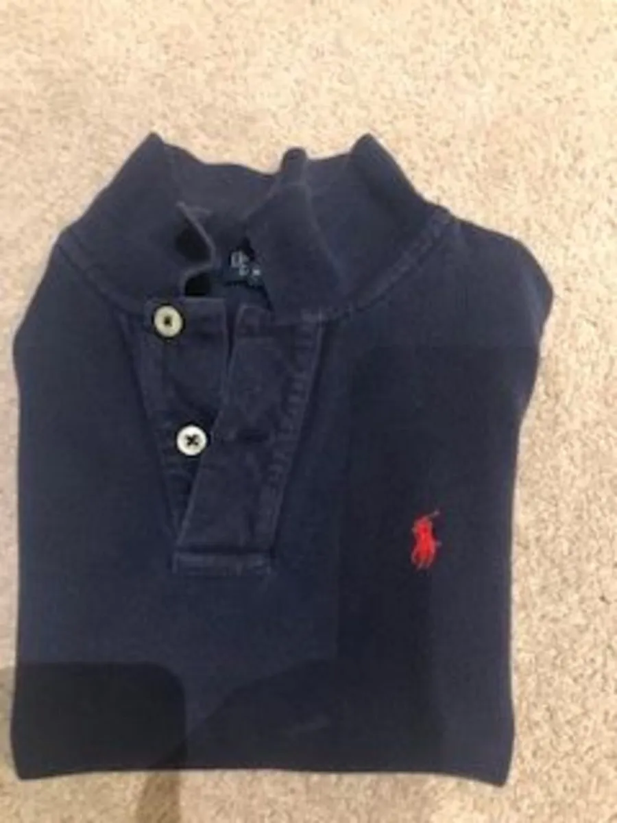 Ralph Lauren Navy Polo Tshirt age 4-5 - Image 3
