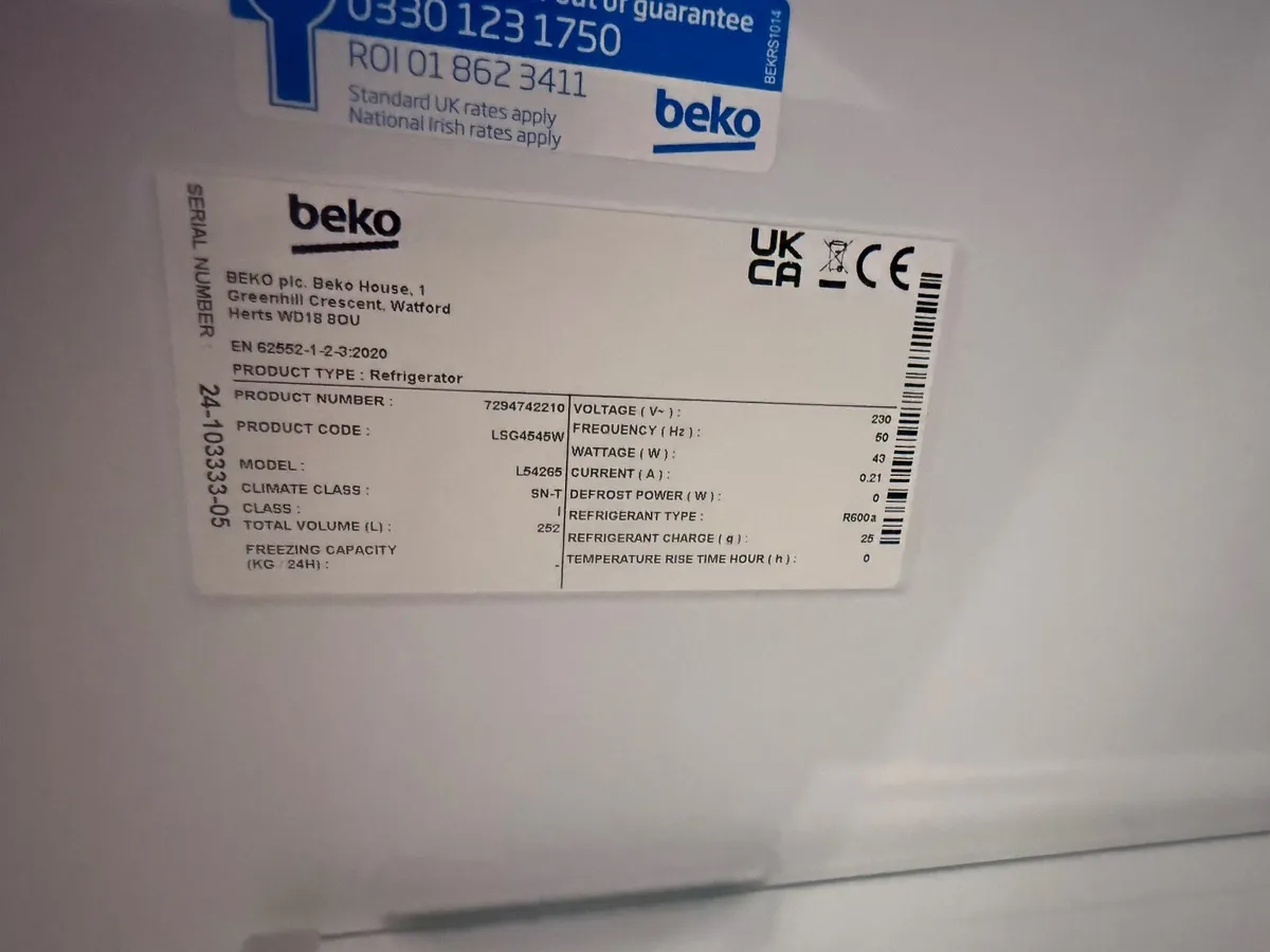 Below 252 L Fridge (LSG4545W) - Image 1