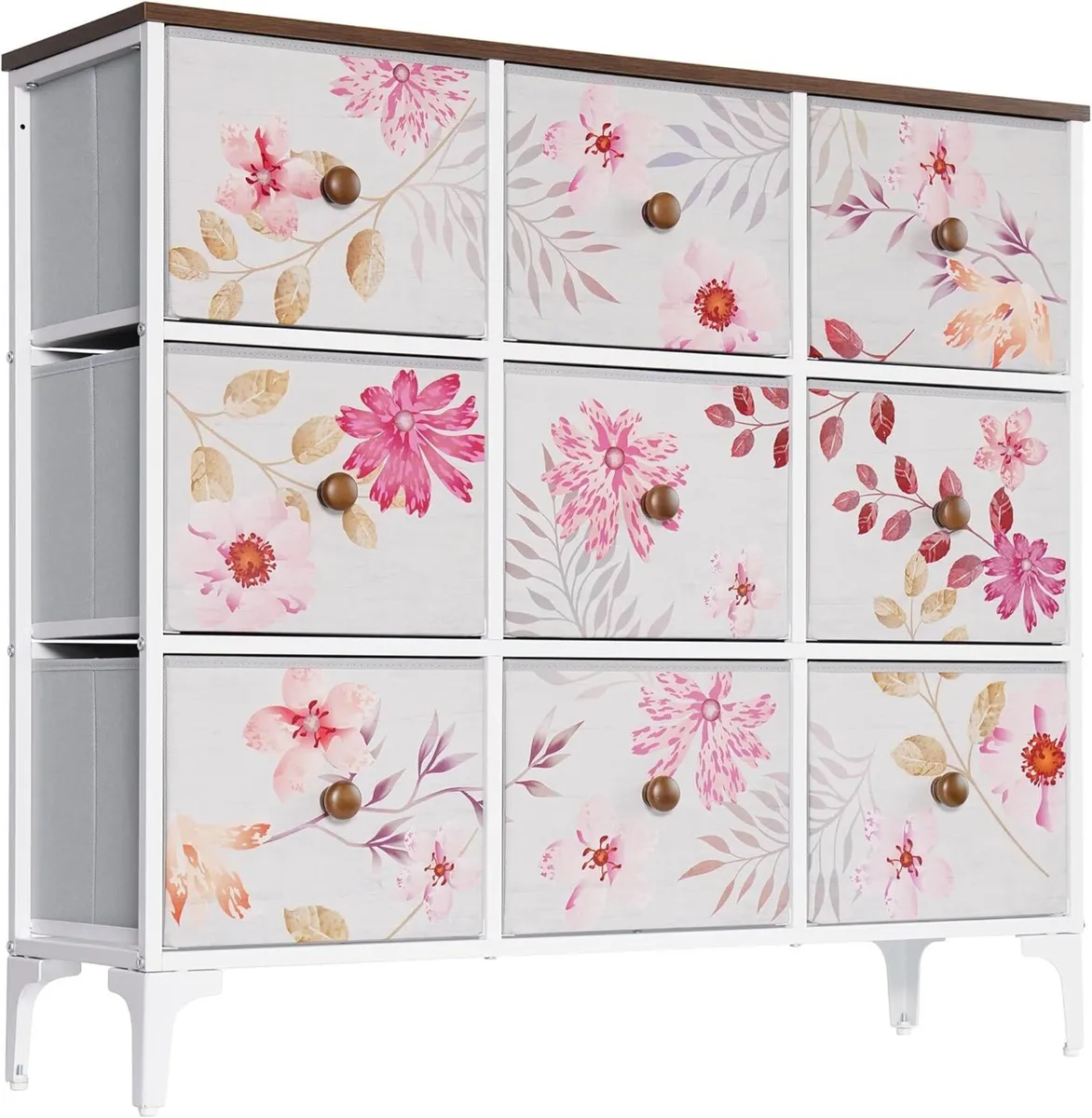 Chest of Drawers Pink Bedroom Furniture with 9 - Image 1