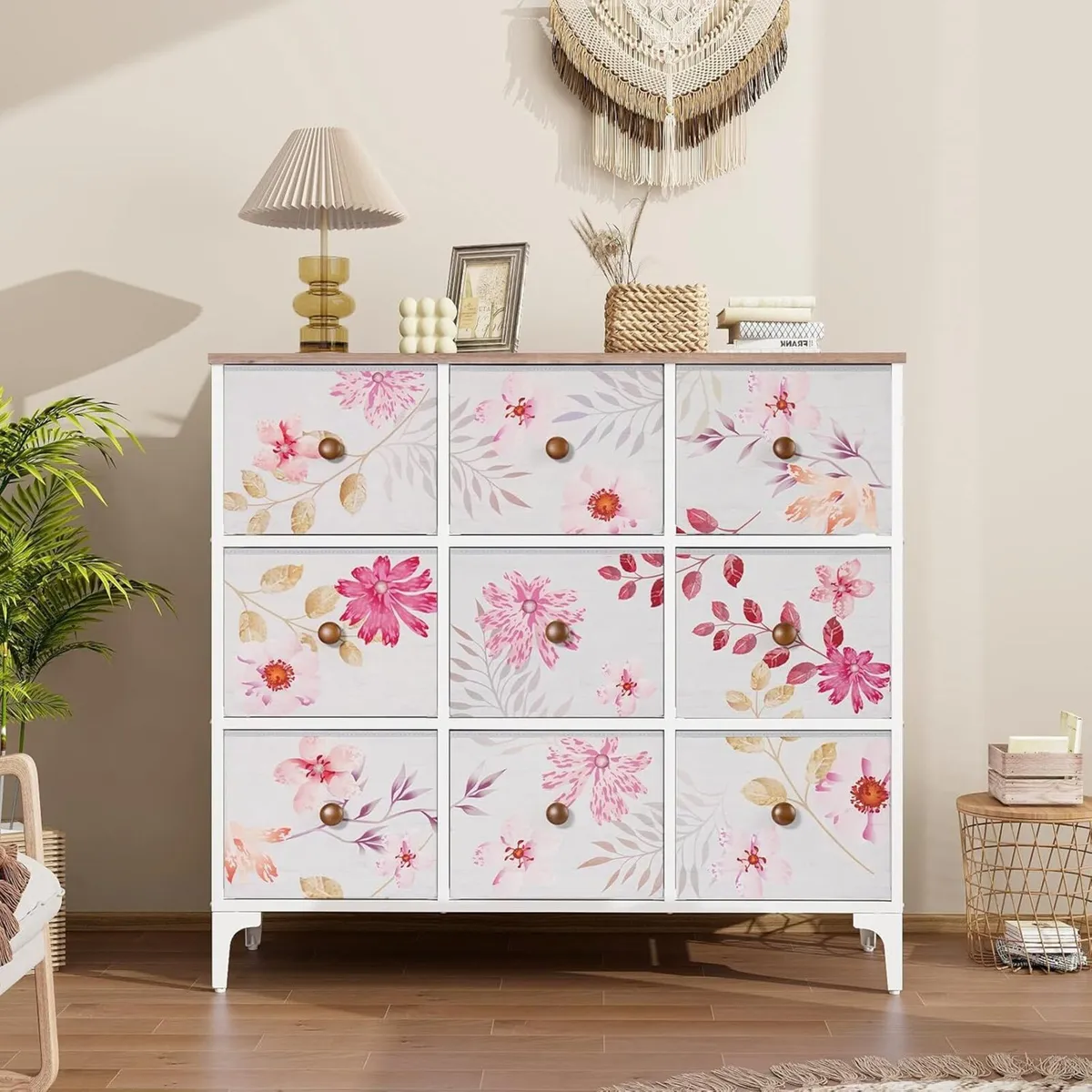Chest of Drawers Pink Bedroom Furniture with 9 - Image 2