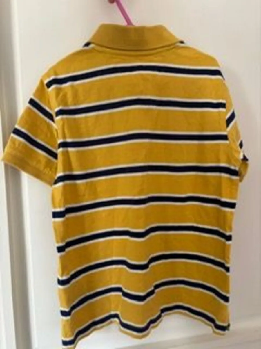 Tommy Hilfiger Yellow Stiped Polo age 6-7 - Image 2