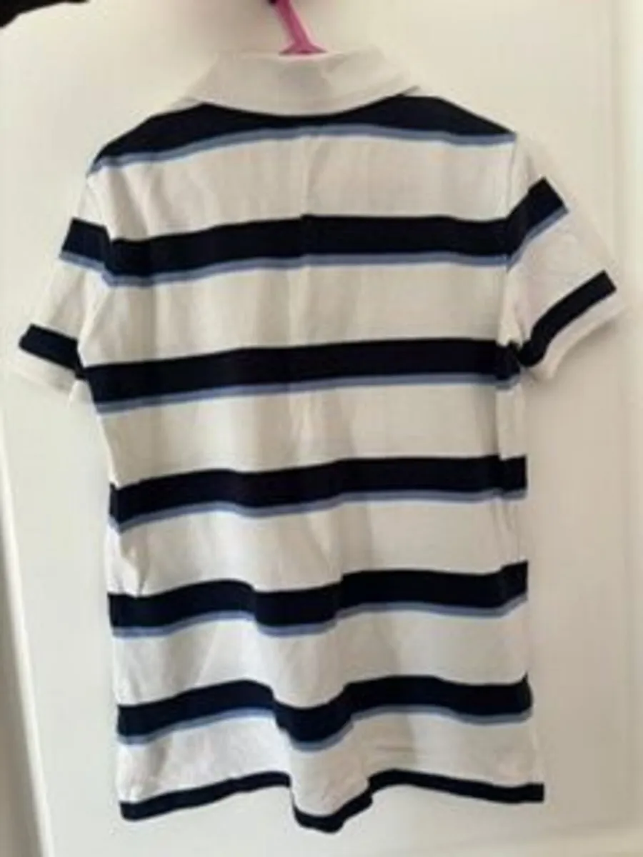 Ralph Lauren White Striped Polo age 6-7 - Image 2