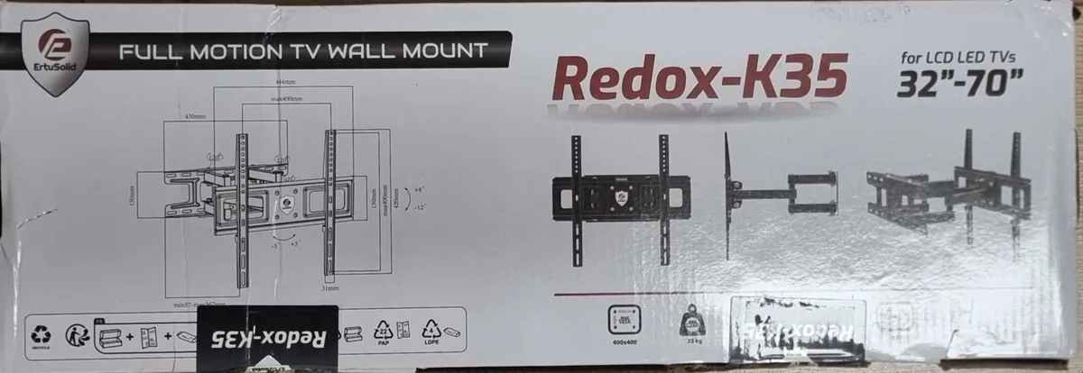 Tv Wall Mount Bracket Tilt Swivel 32"-70" - Image 2