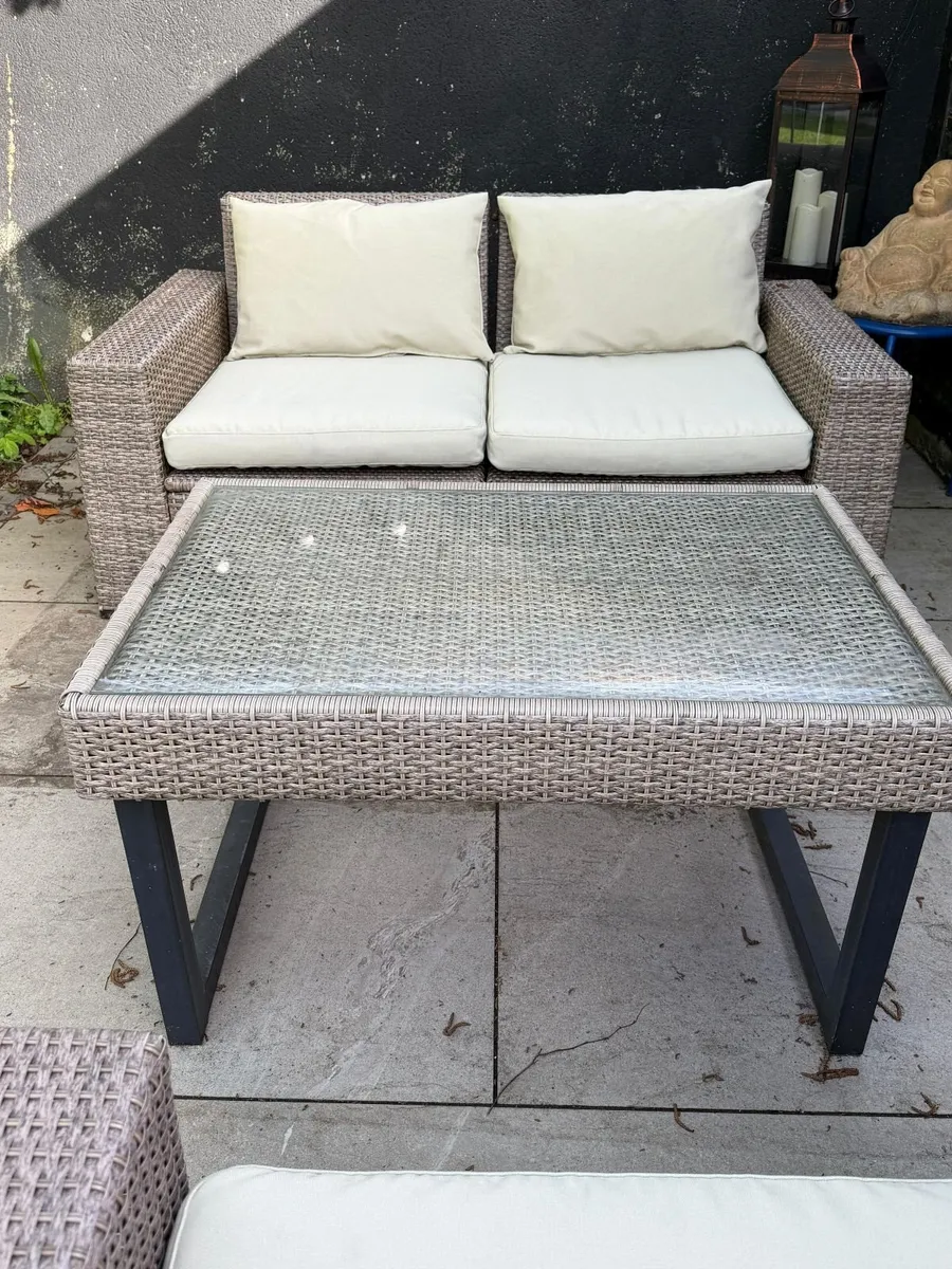 4 SEATER RATTAN CUBE GARDEN FURNITURE - Image 2