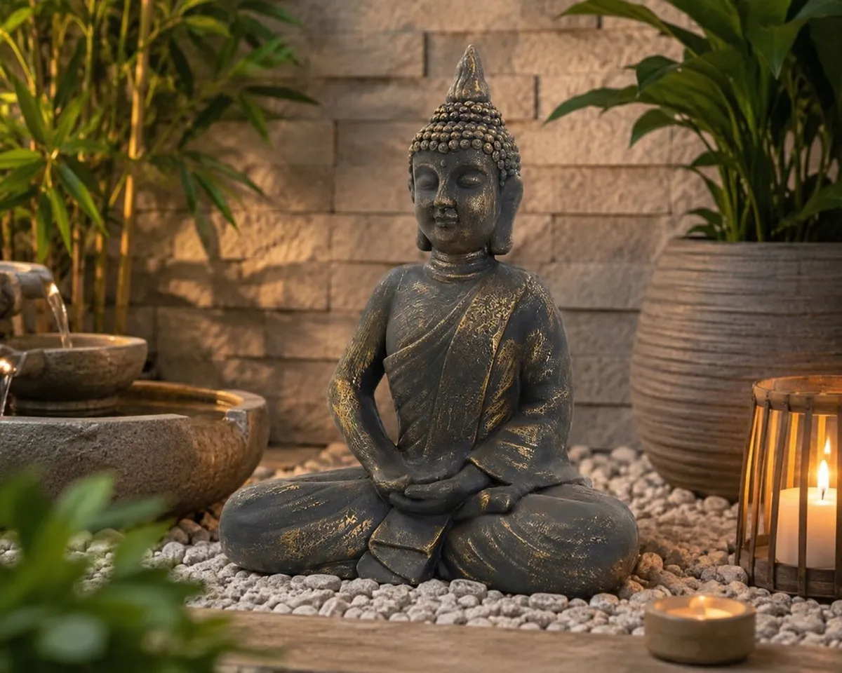 Sitting Buddha Figurine, 40x24x48 - Image 1