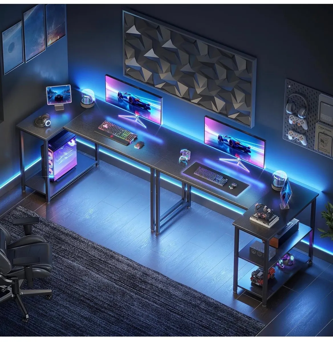 Coleshome L Shaped Gaming Desk, 120x70 cm Computer - Image 3