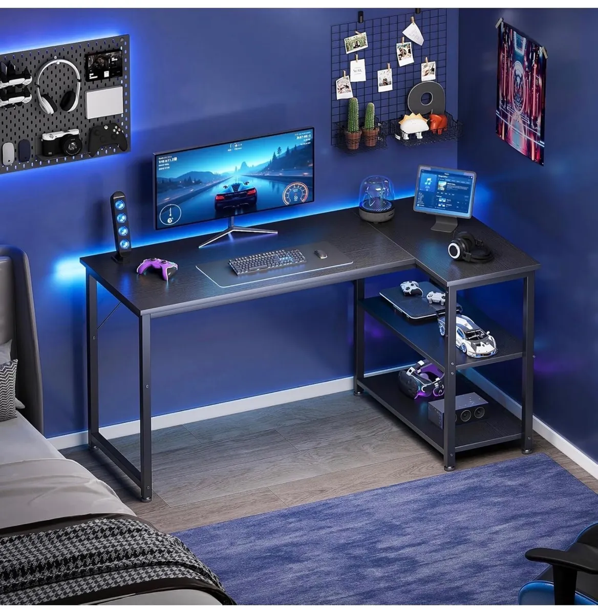 Coleshome L Shaped Gaming Desk, 120x70 cm Computer - Image 1