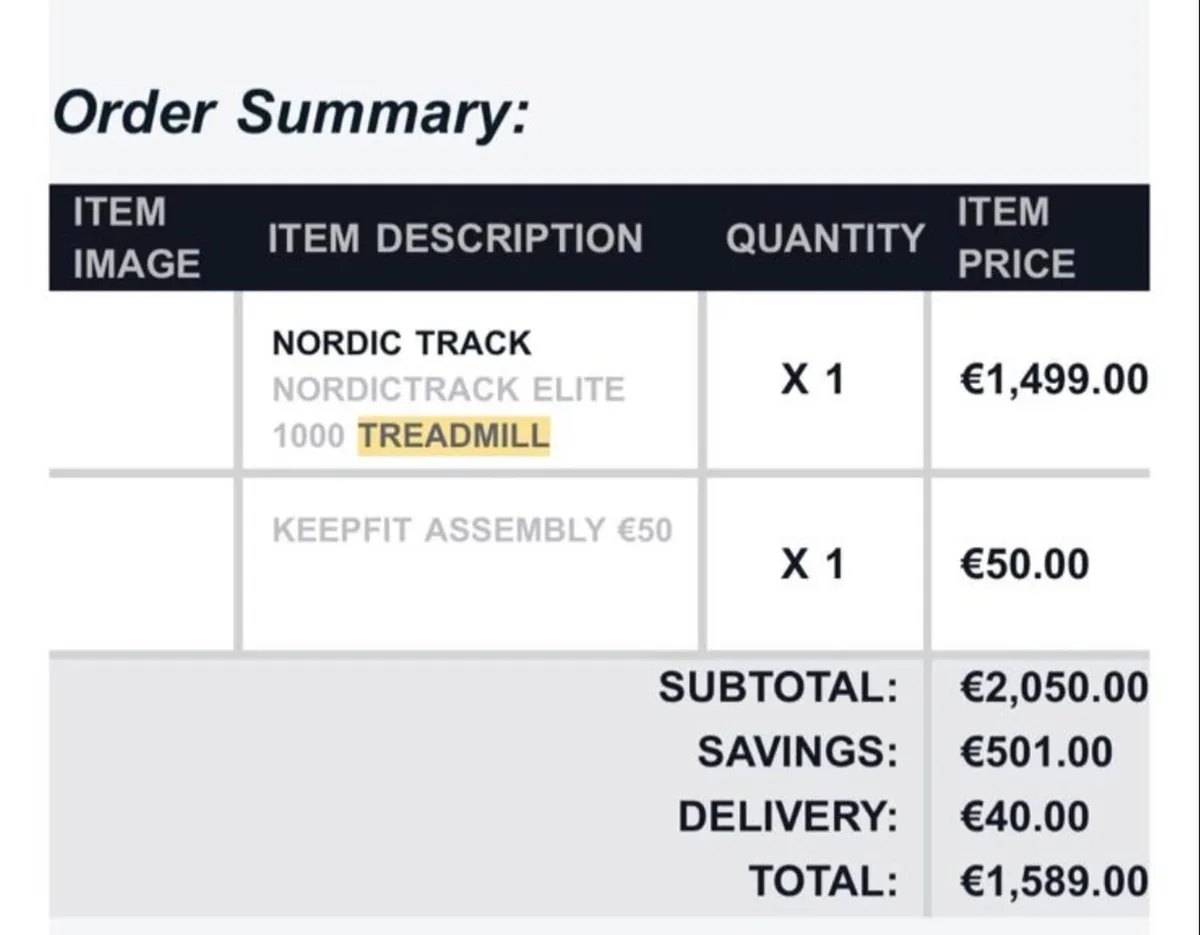 Nordic Track Elite Treadmill - Image 1