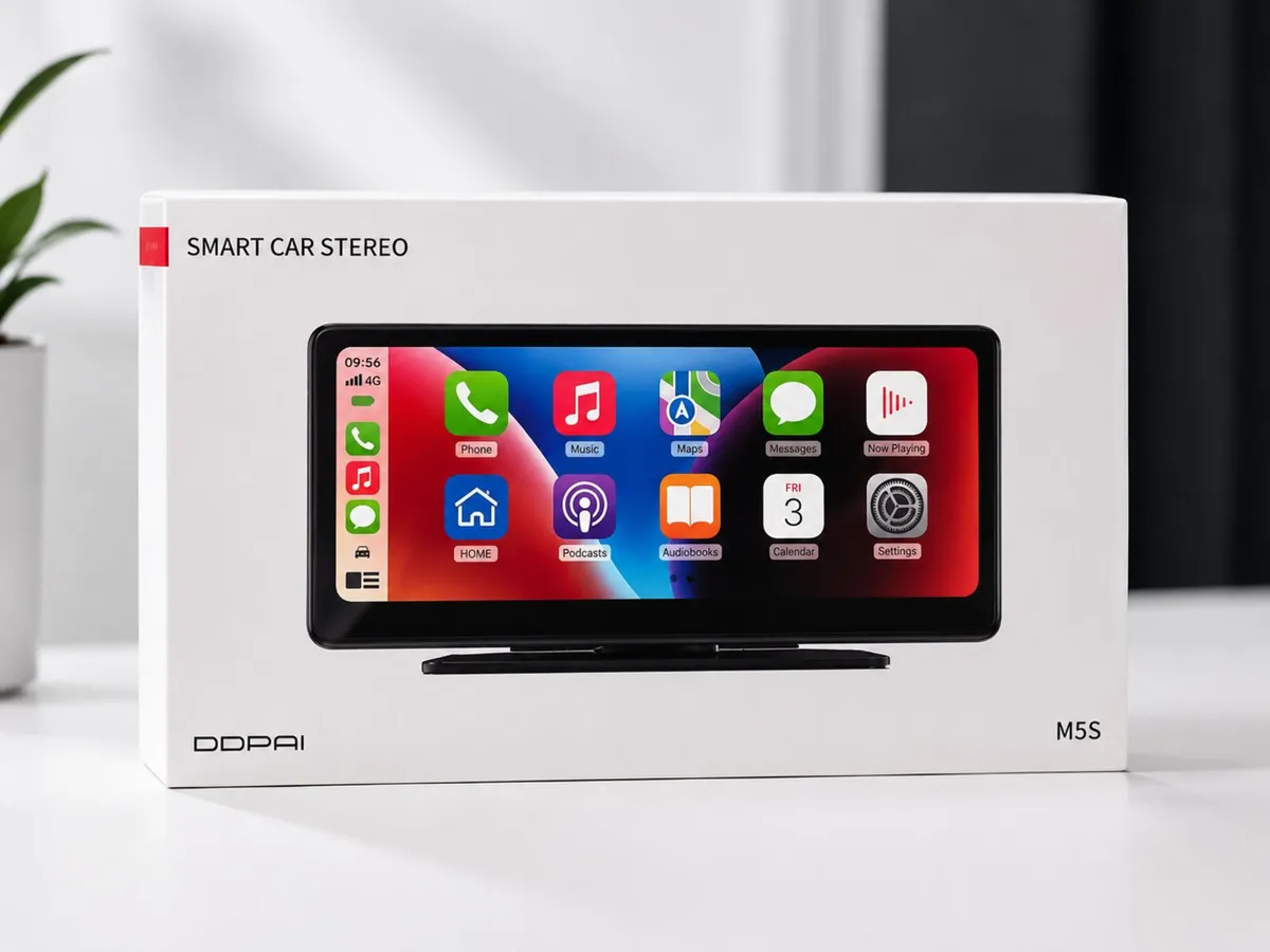 Radio DDPAI M5S smart car stereo on dashboard - Image 3
