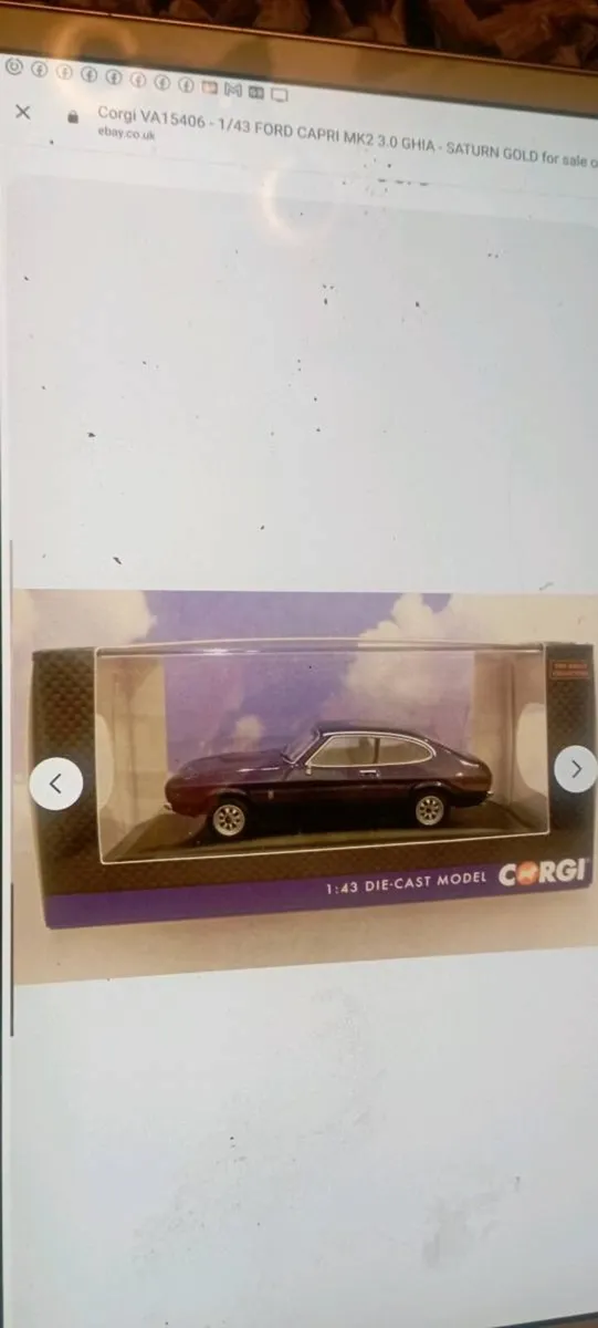 CORGI  FORD CAPRI MK2 1.6 XL PURPLE VELET DIECAST. - Image 3