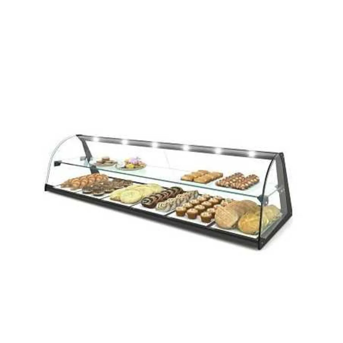 Standard Curved display case with shelf - Image 1