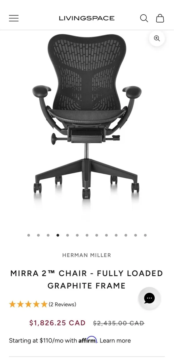 Herman Miller Mirra 2-ergonomic Chair fully Loaded - Image 1