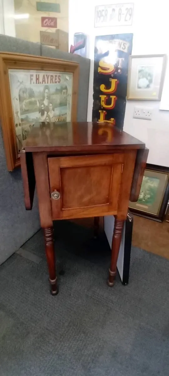 Antique Mahogany Drop Leaf Pot Cupboard - Image 1