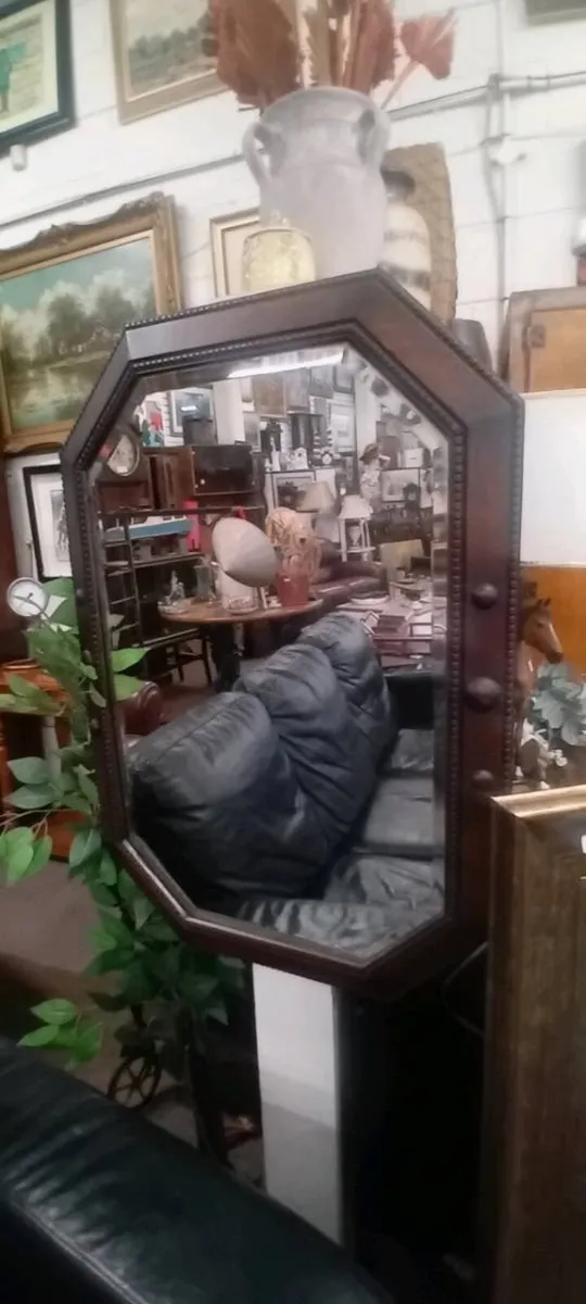Arts And Crafts Era Oak Frame Mirror - Image 1