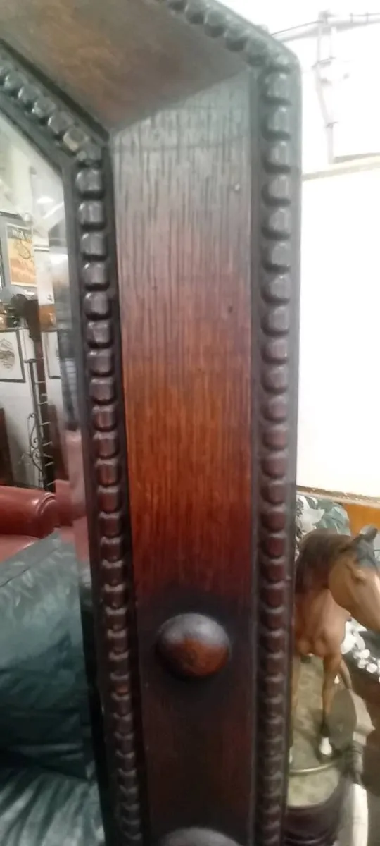 Arts And Crafts Era Oak Frame Mirror - Image 2