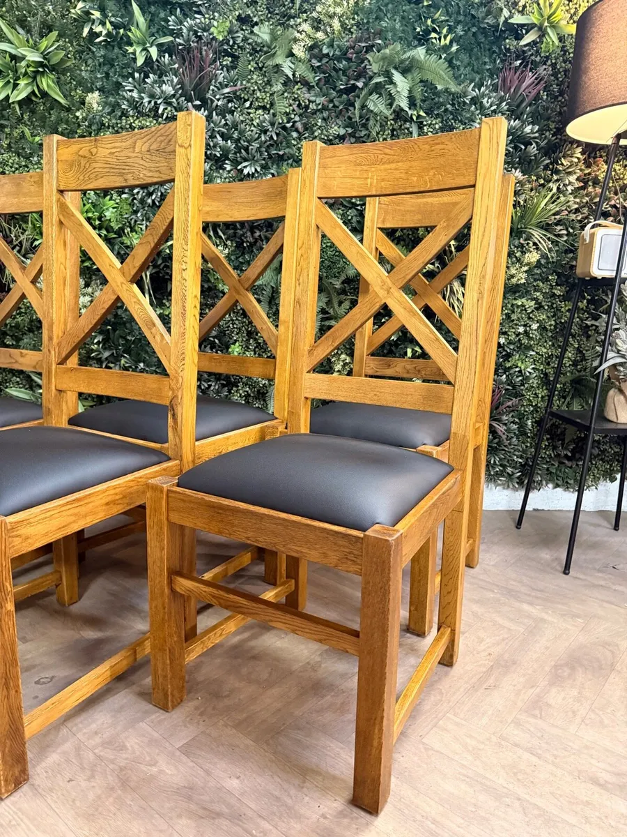 6 Athens oak dining chairs - Image 4