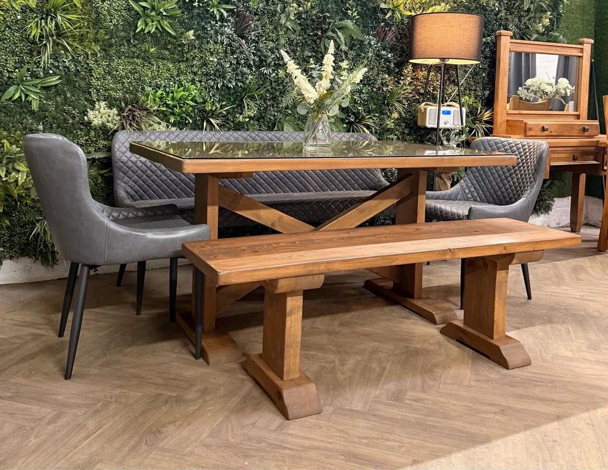 Kitchen table, sofa bench & chairs - Image 1