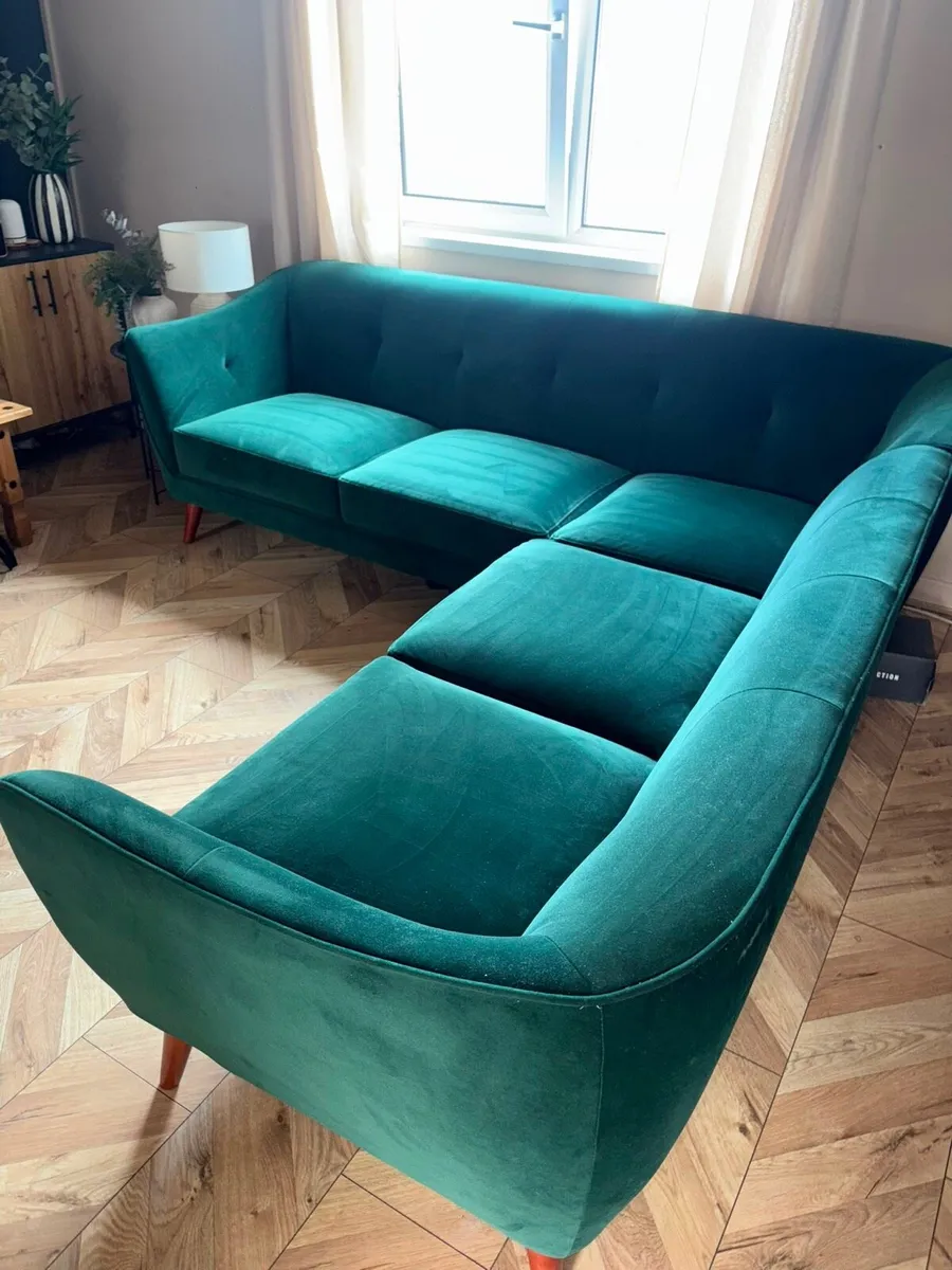 Forrest green corner sofa - Image 4