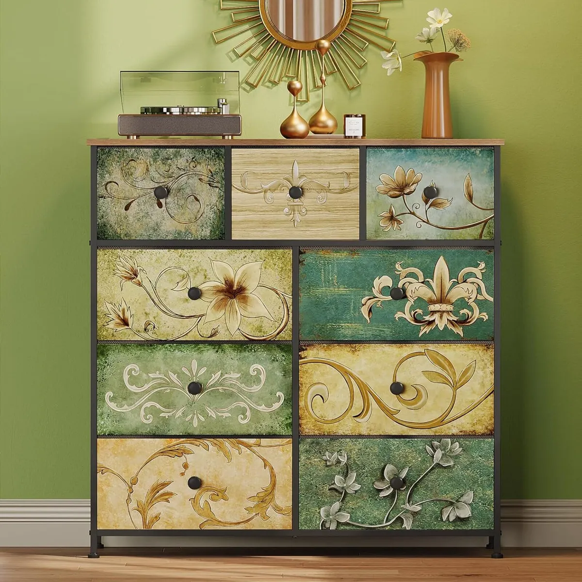 Dresser with Drawer for Bedroom 9 Fabric Drawers - Image 2