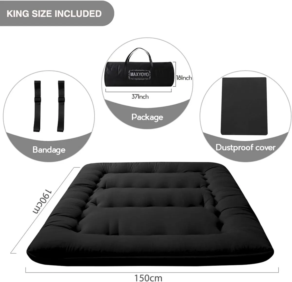 Japanese Floor Futon Mattress - Folding Single - Image 2