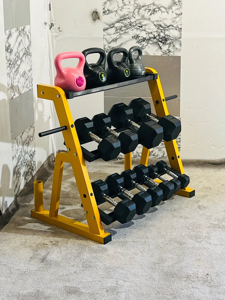 DUMBBELLS KETTLEBELLS WITH RACK - Image 1
