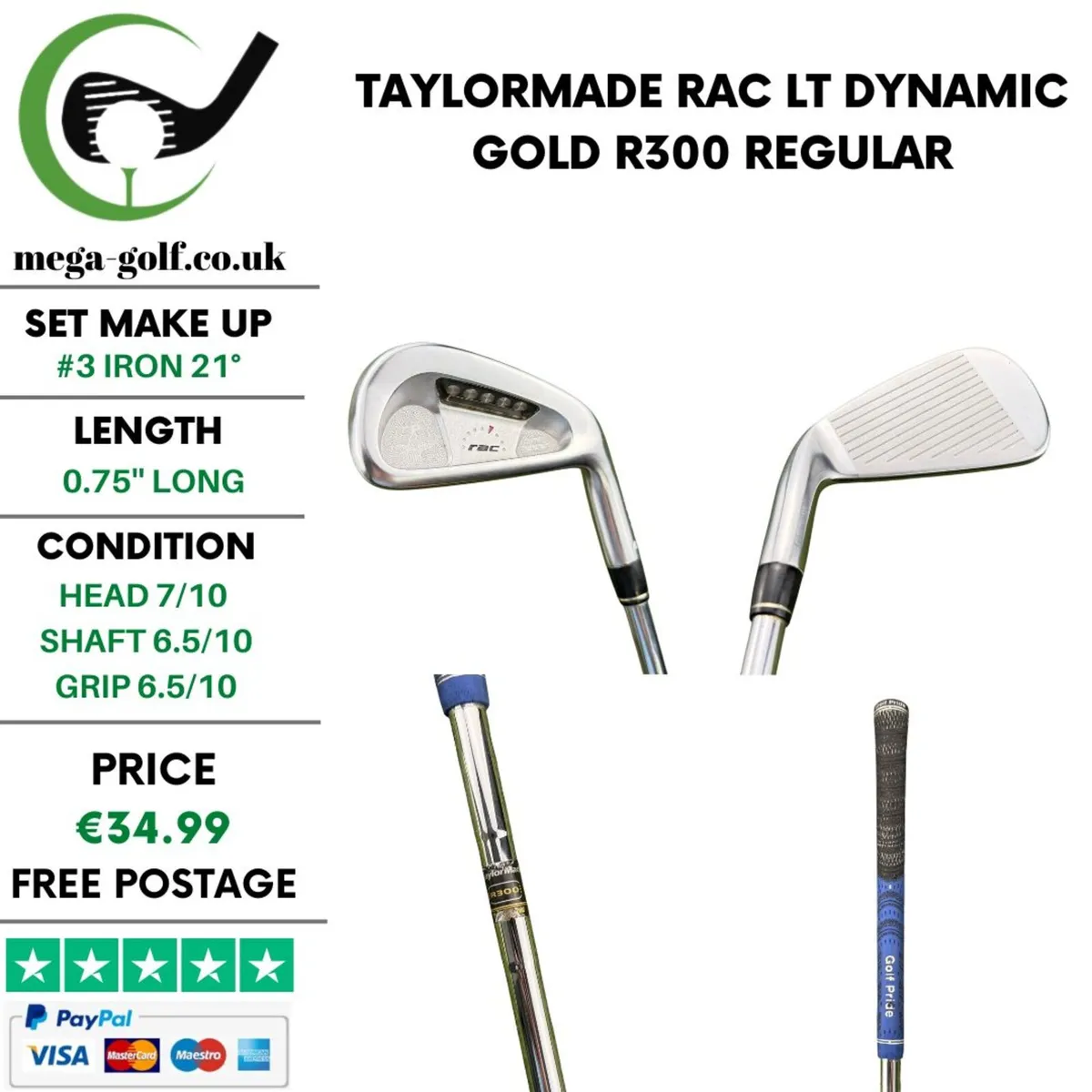 Taylormade Rac LT #3 Iron 21° / Regular - Image 1