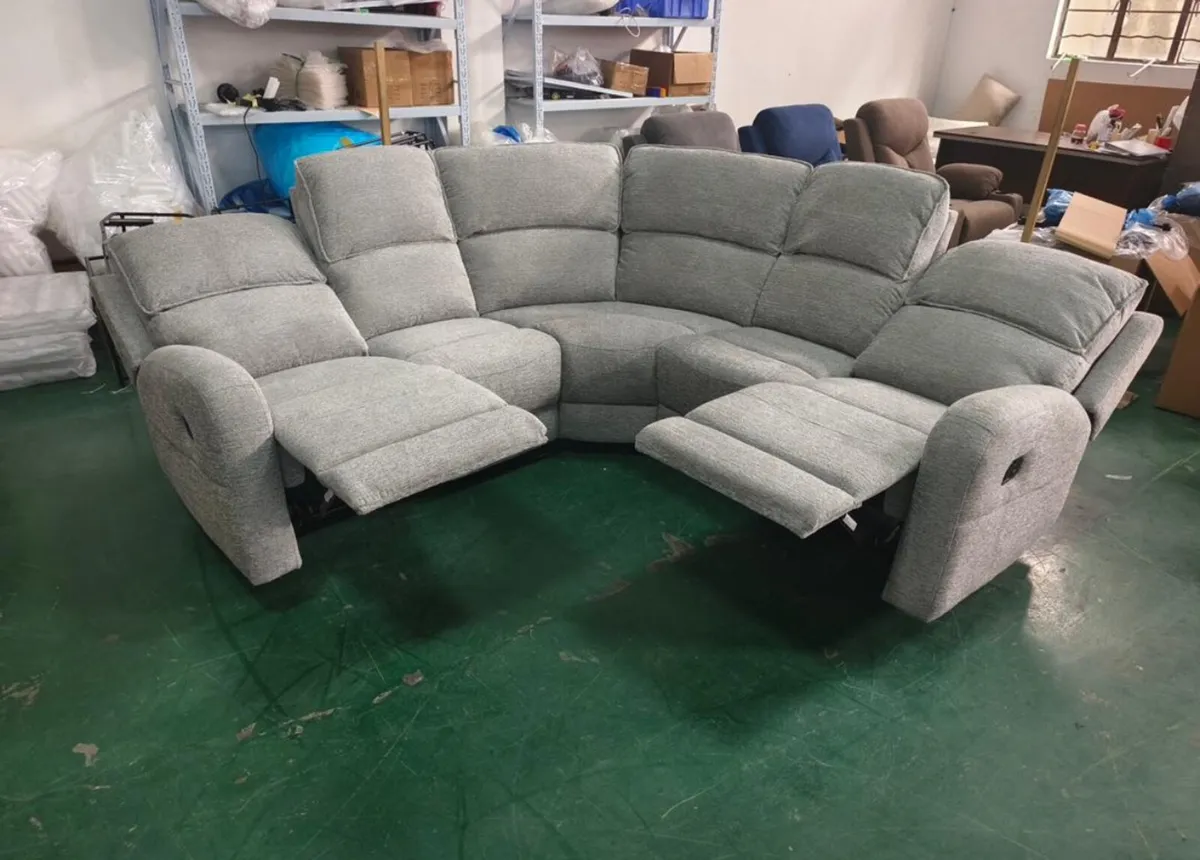 New Grey Paris Fabric Corner Sofa - Image 1
