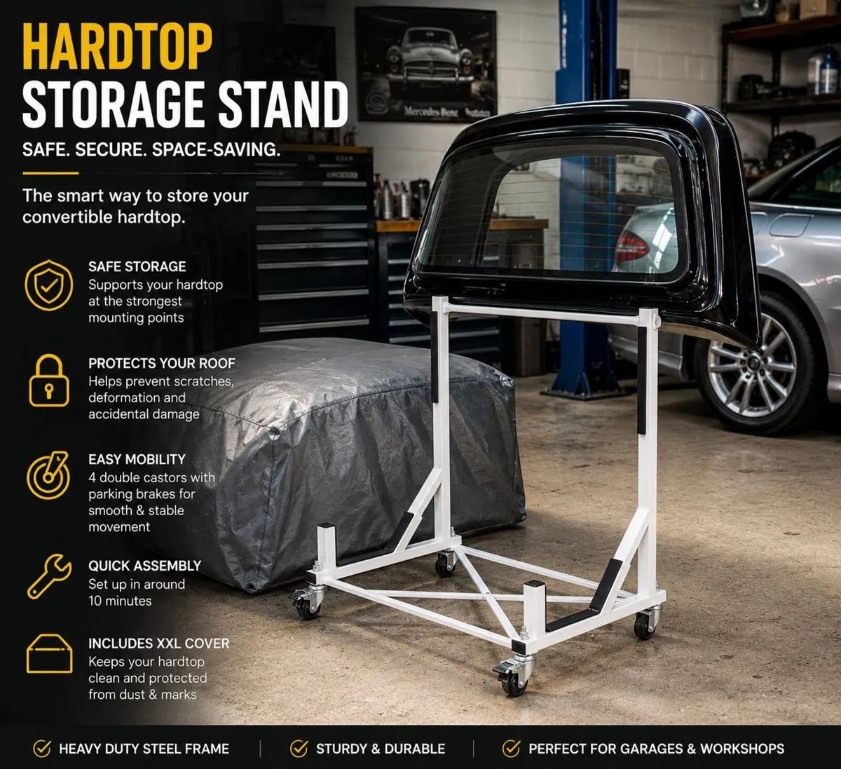 XL Hardtop Stand with 4 Lockable Wheels Including - Image 1