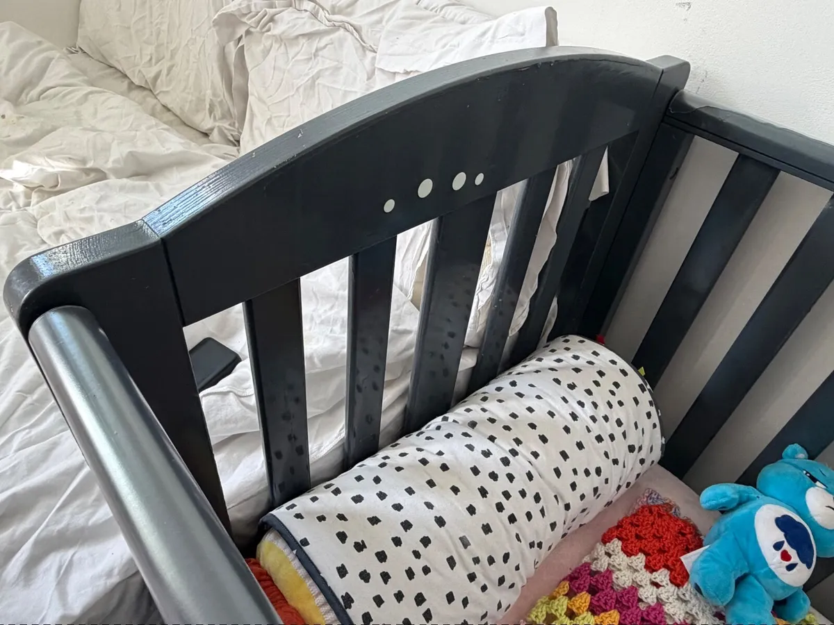 Baby Crib + Coconut Fiber Mattress + Mobile + more - Image 4