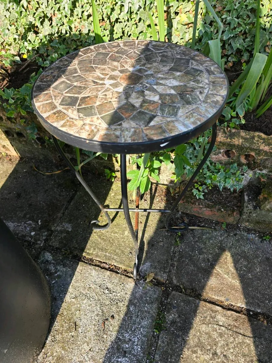 2 small round  garden  tables - Image 2